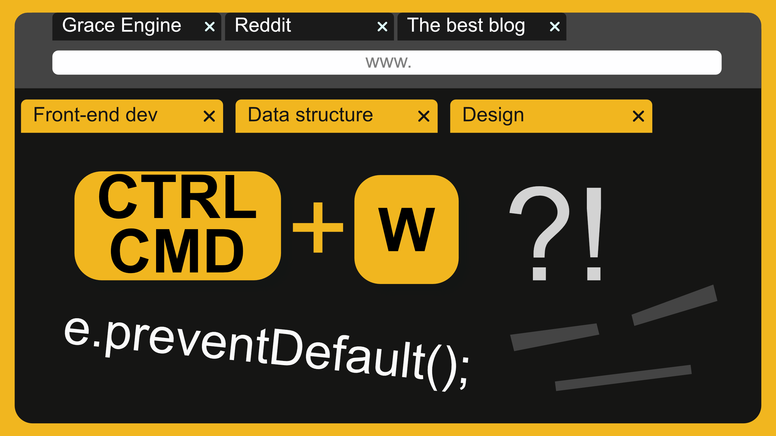 Should web browser let you control CTRL/CMD + W? Should web browser let you control CTRL/CMD + W?